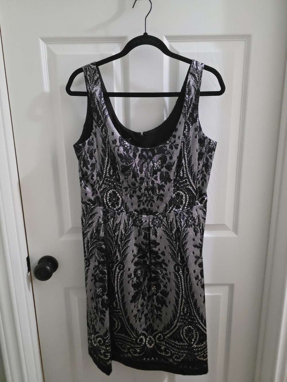 Nine West Black and Cream Midi Dress